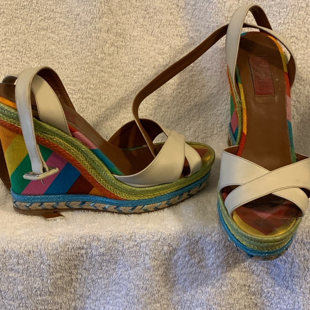 Valentino rainbow wedges
